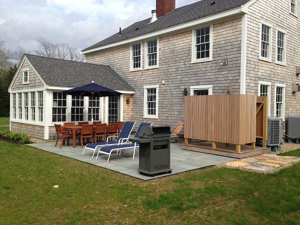 Bluestone Patio out back at Chilmark Vacation Rental Home
