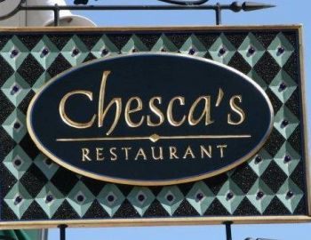 Sign on Chesca's Resturant
