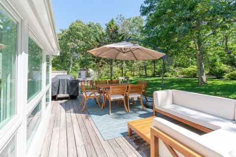 Deck Bordered by Landscaped Yard
